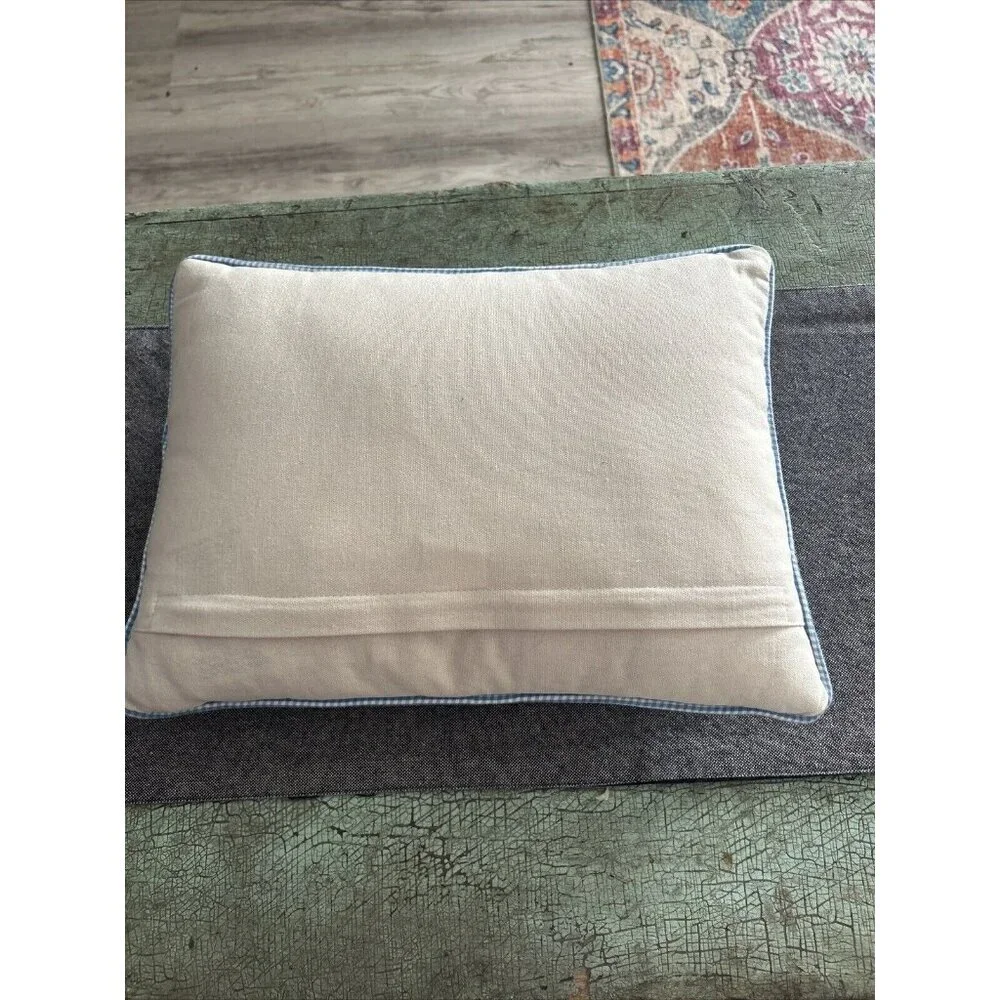 Embroidered Cotton Throw Pillow - Mom